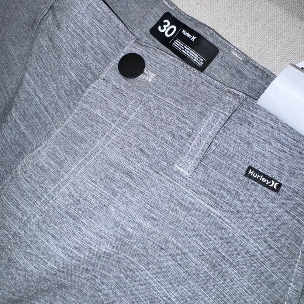 Hurley Mens H2O-Dri Stretch Hybrid Shorts Grey Heather 30 21 Inch Length